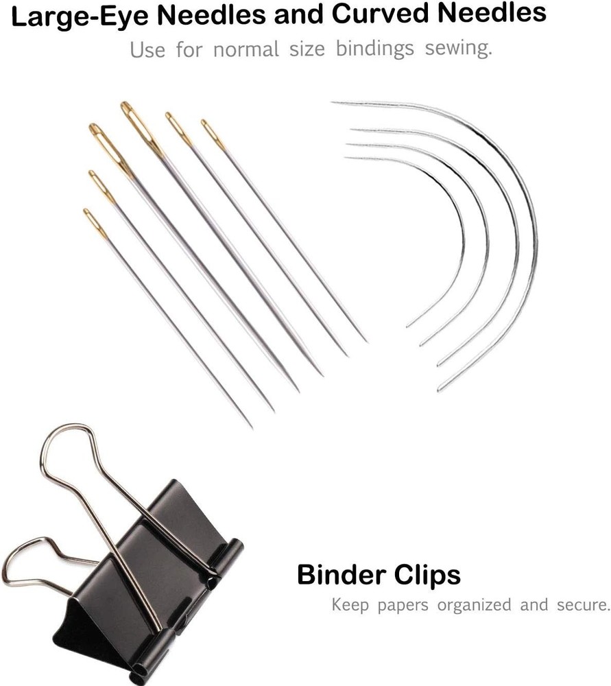 Deluxe Bookbinding Supplies Set - Real Bone Folder & 6 Colored Wax Threads