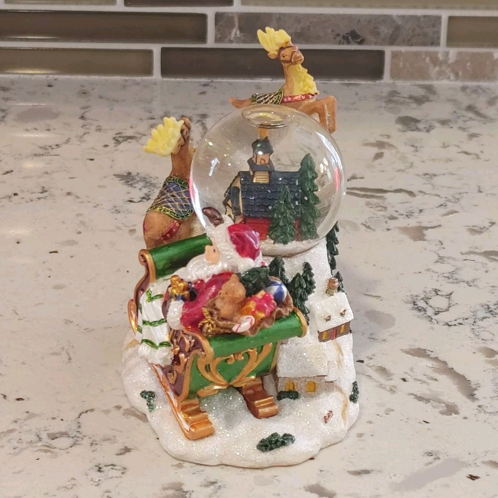 Christopher Radko Snowglobe Santa On Sleigh Mini With Box