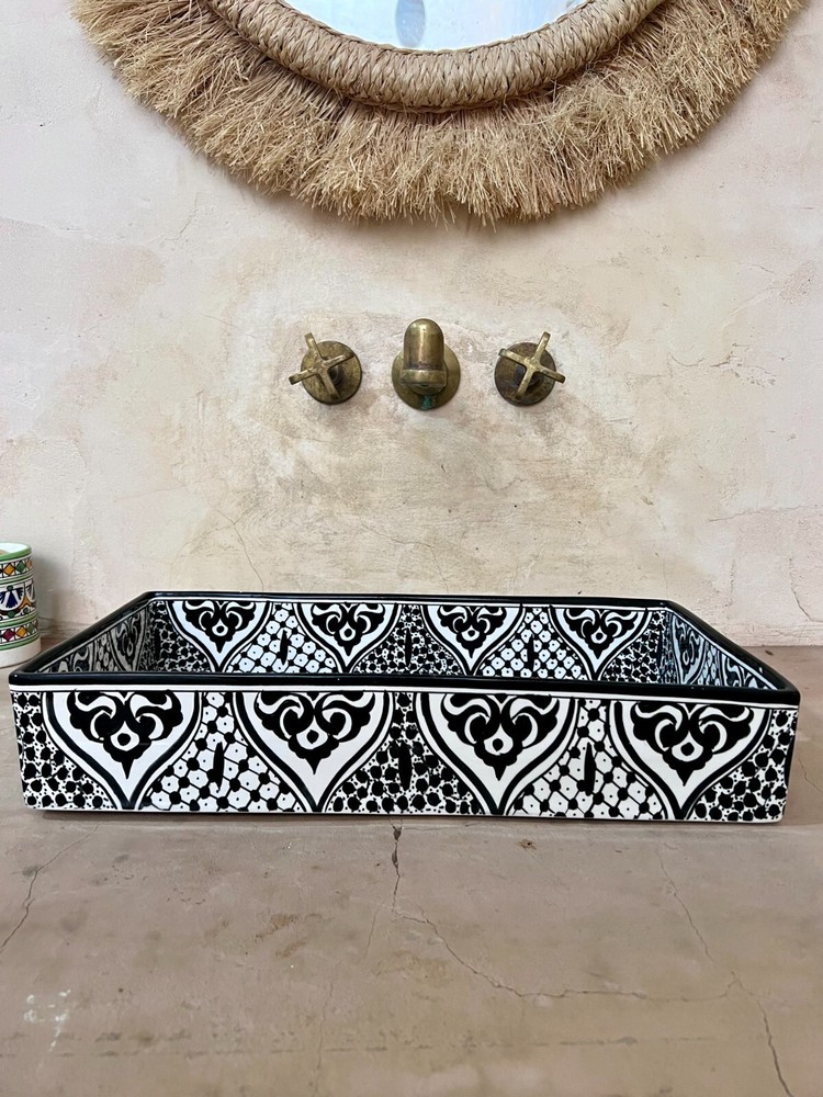 47cm / 18.5inches Ceramic Sink for Bathroom & Kitchen, Rectangular Orchid Sink