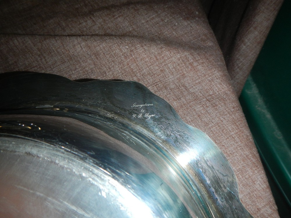 Georgetown Heavy Silverplate Chafing Dish W/Lid, Stand, Burner F.B. Rogers