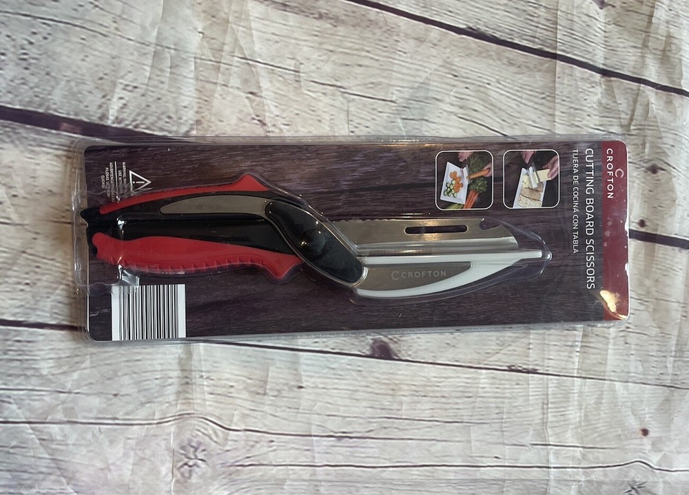 Crofton Kitchen Shears Scissors Knife Multi Tool Stainless Blade & Cutting Board