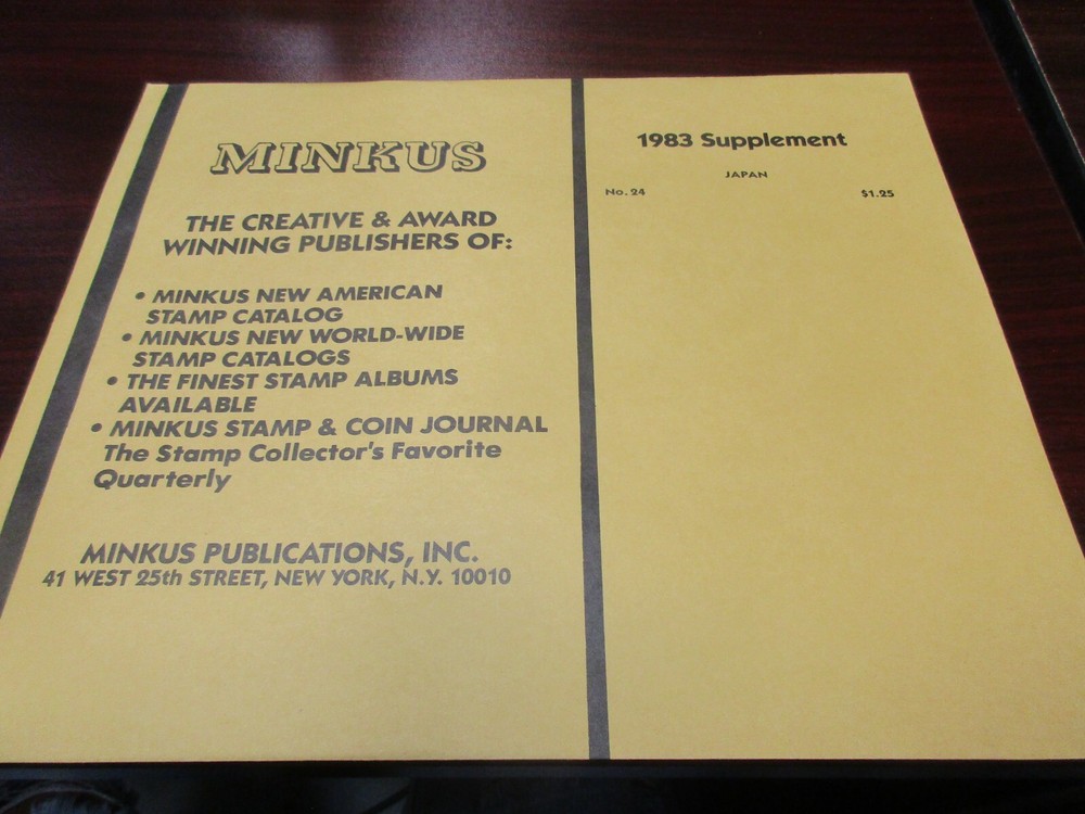 "MINKUS" ALBUM PAGES 1983  SUPPLEMENT  JAPAN  W/FREE SHP.