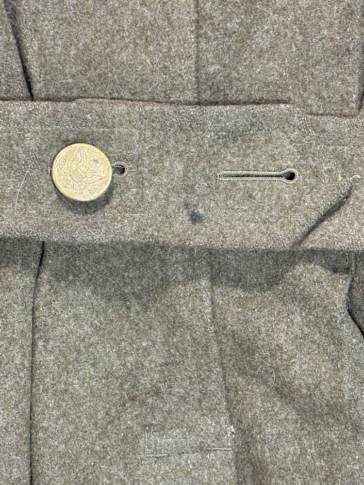 WWII US Army Wool Overcoat PVT 7th Service Command Patch Size 38L Vintage