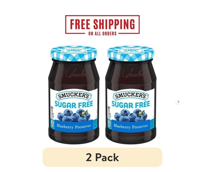 2 pack Smucker's: Blueberry Sugar Free Preserves, 12.75 oz New