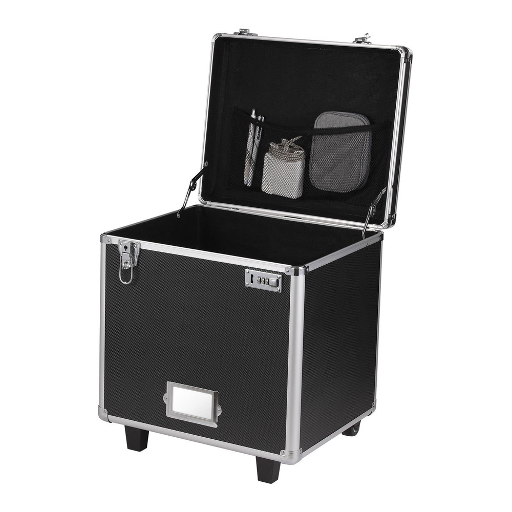 VEVOR Locking Rolling File Storage Box - Mobile Case with Telescoping Handle