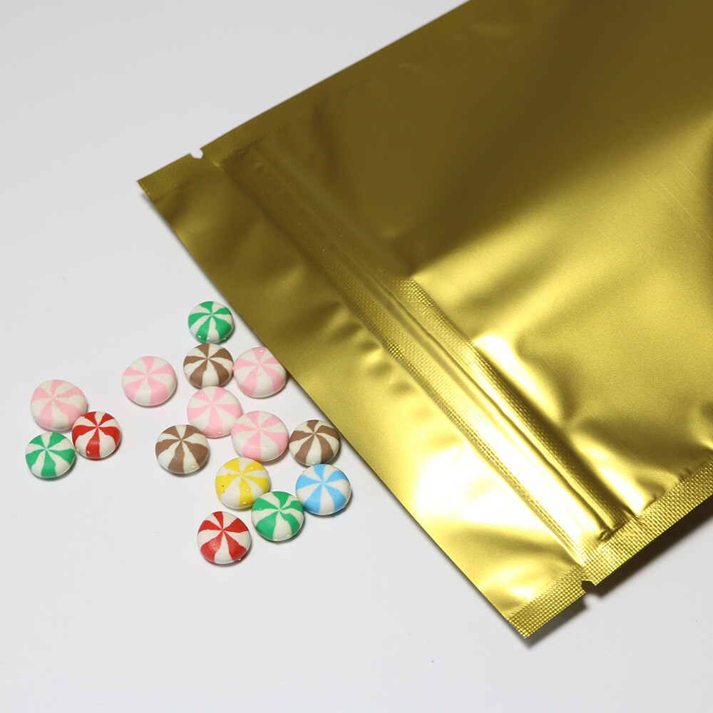100/500/1000 Gold Mylar Packaging Bags Resealable Candy Cookie Storage Pouch