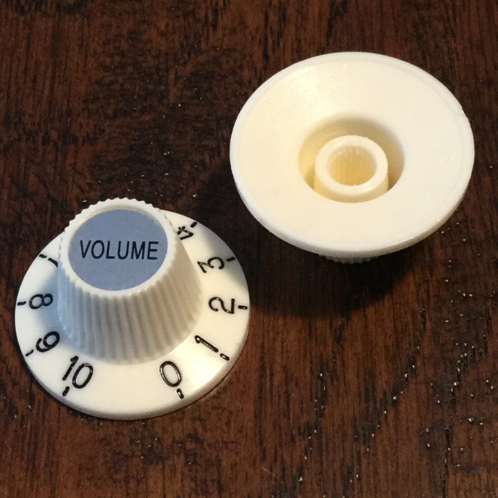 (2) AGED WHITE / US SPEC Witch Hat Guitar Knobs / Press On / Tele Jazzmaster
