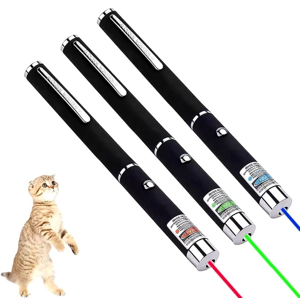 Green Purple Red Portable Cat Flashlight Laser Pointer