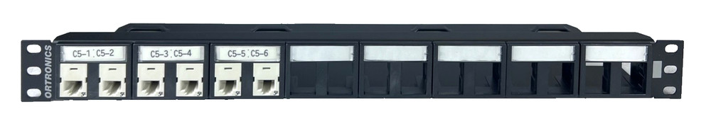 TracJack Patch Panel 16 Modules Ortronics 401045289 w/ 6x Cat5e Jacks TJ5E00