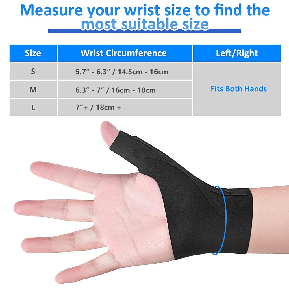 Thumb Wrist Brace Copper Compression Stabilizer Support Small, Black
