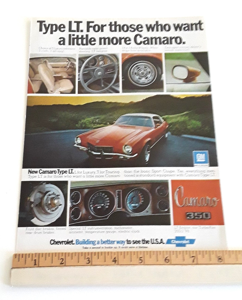 1973 CAMARO TYPE LT ORIGINAL AD
