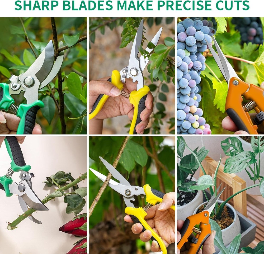 Garden Pruning Shears 3 Pack Gardening Scissors Multicolor