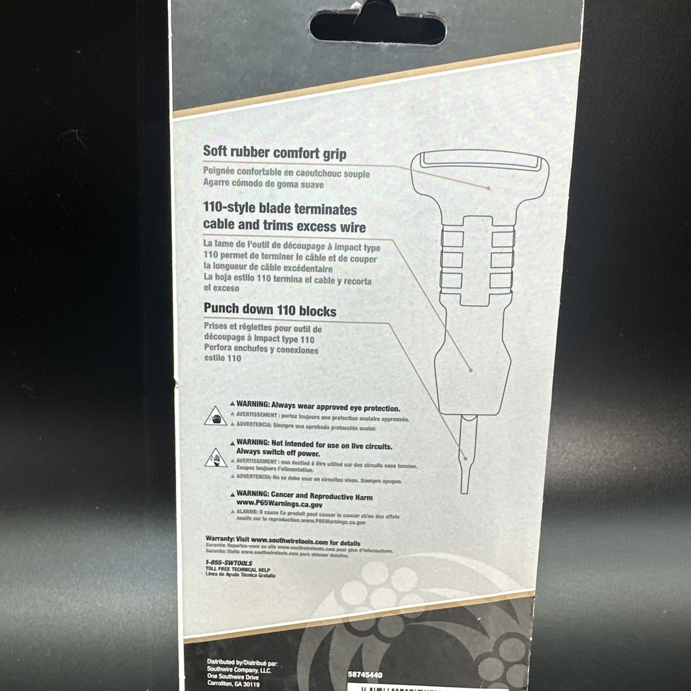 Southwire 58745440 Punch Down Tool ,110 Type W/Grip {X}