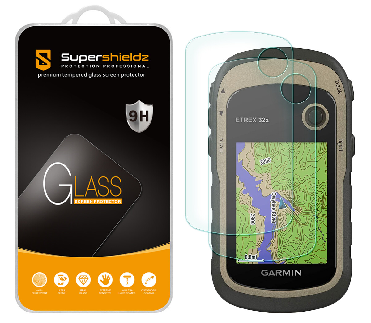 2X Tempered Glass Screen Protector for Garmin eTrex 10/20/20x/22x/30/30x/ 32x