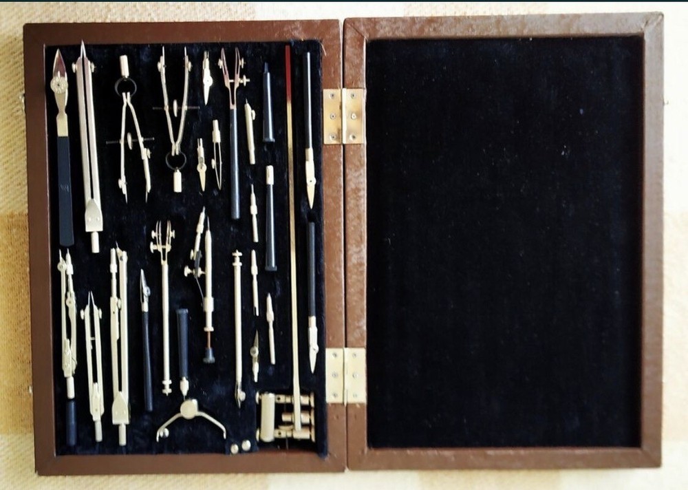 Technical/Geometry/Maths/Drawing Instrument Set math complete set antique. boxed