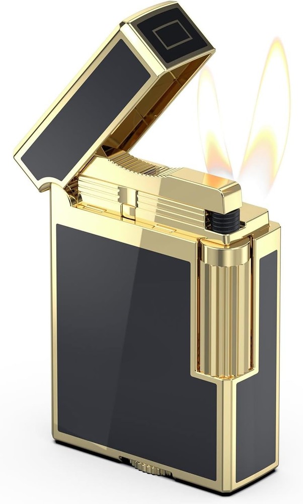 Compact Gold Soft Flame Butane Pipe Lighter - Vintage Charm Meets Function