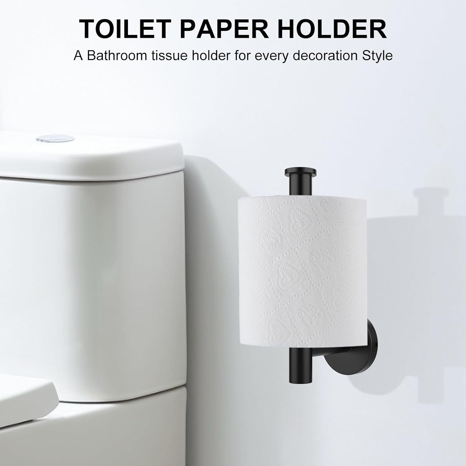 Matte Black Toilet Paper Holder Wall Mount 304 Stainless Steel