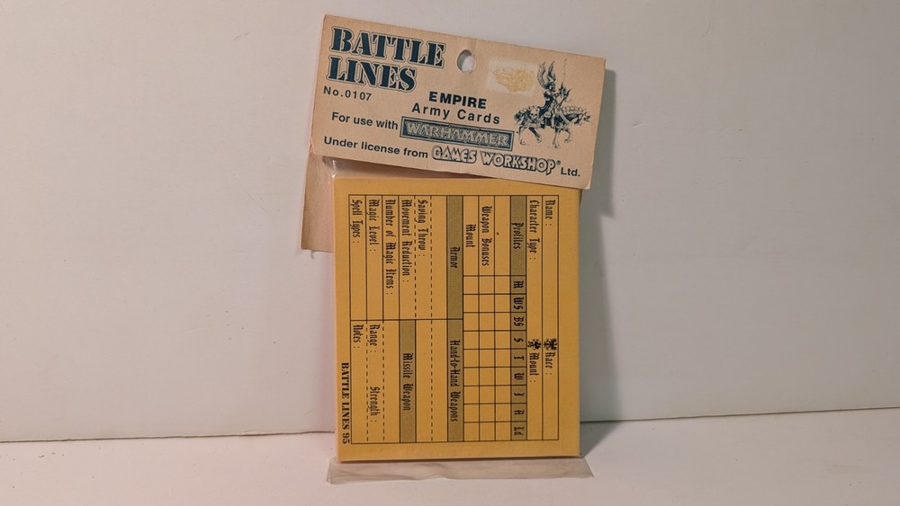 Battlelines - Warhammer Army Cards - Empire