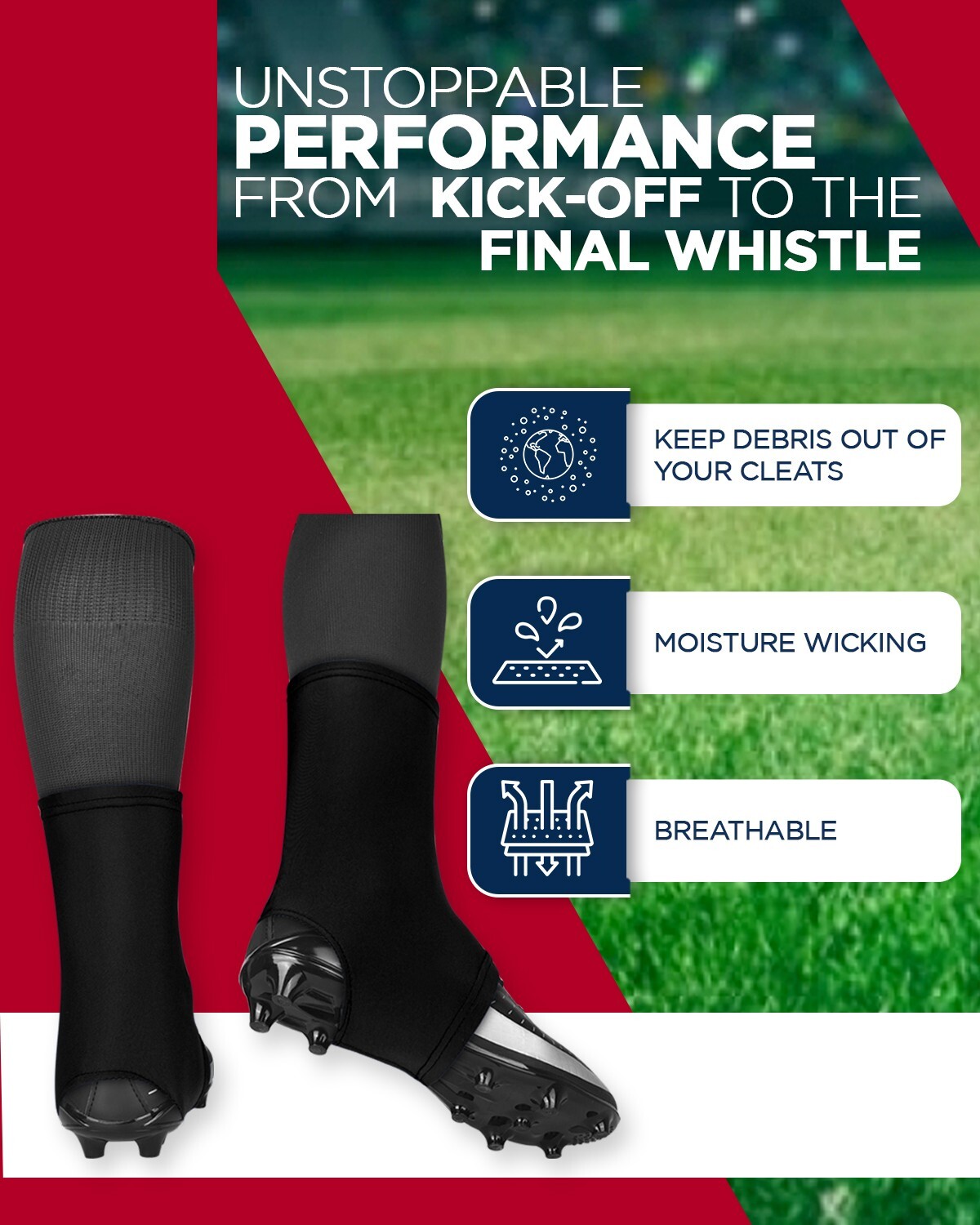 Exxact Sports Football Spat Covers, Spats for Men and Boys