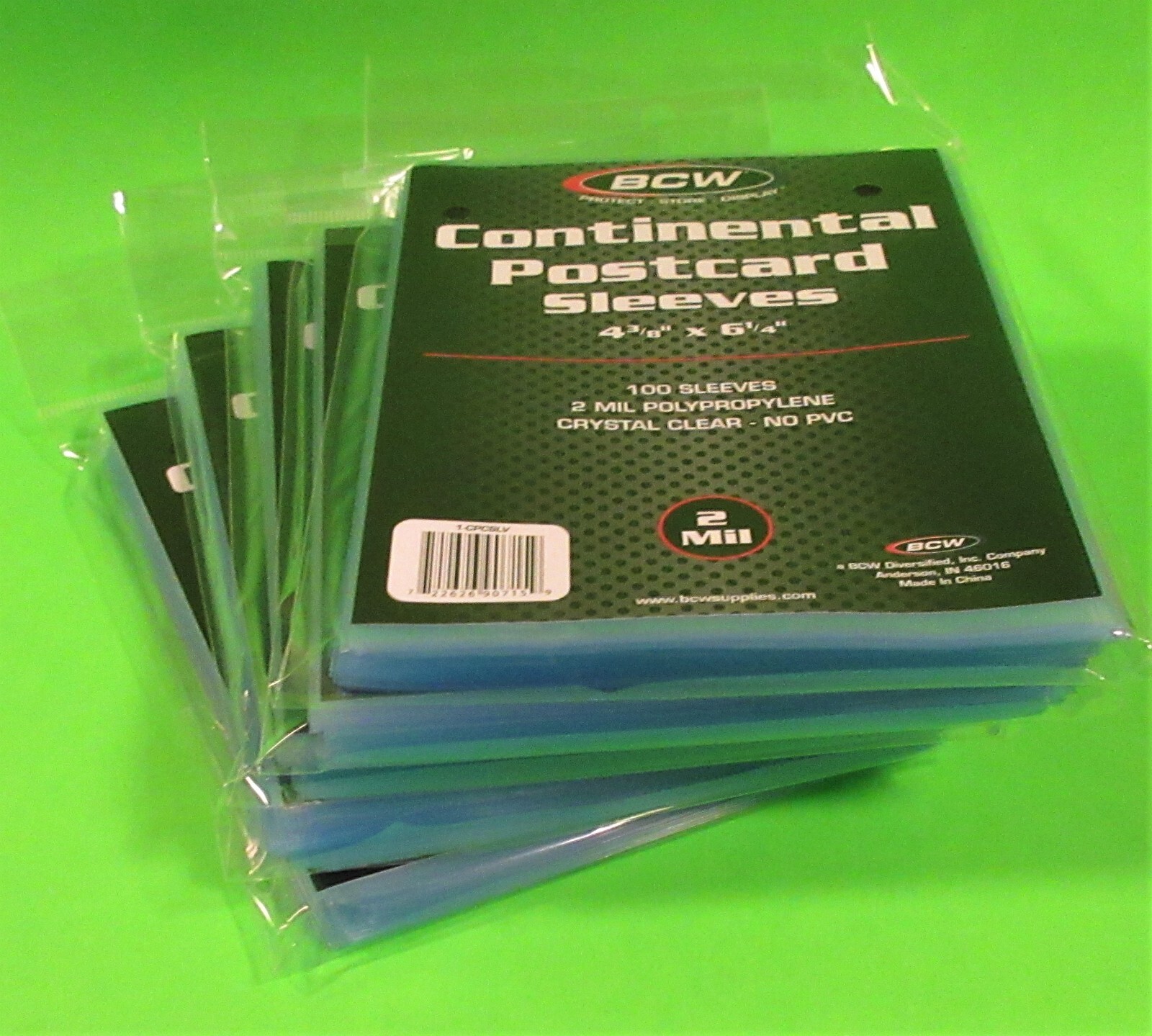 500 CONTINENTAL EUROPEAN POSTCARD SLEEVES, 2 MIL CRYSTAL CLEAR , 4-3/8 X 6-1/4