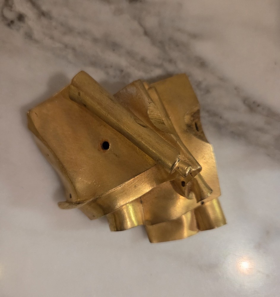 Antque Bronze Scrolls Pediment Ornament