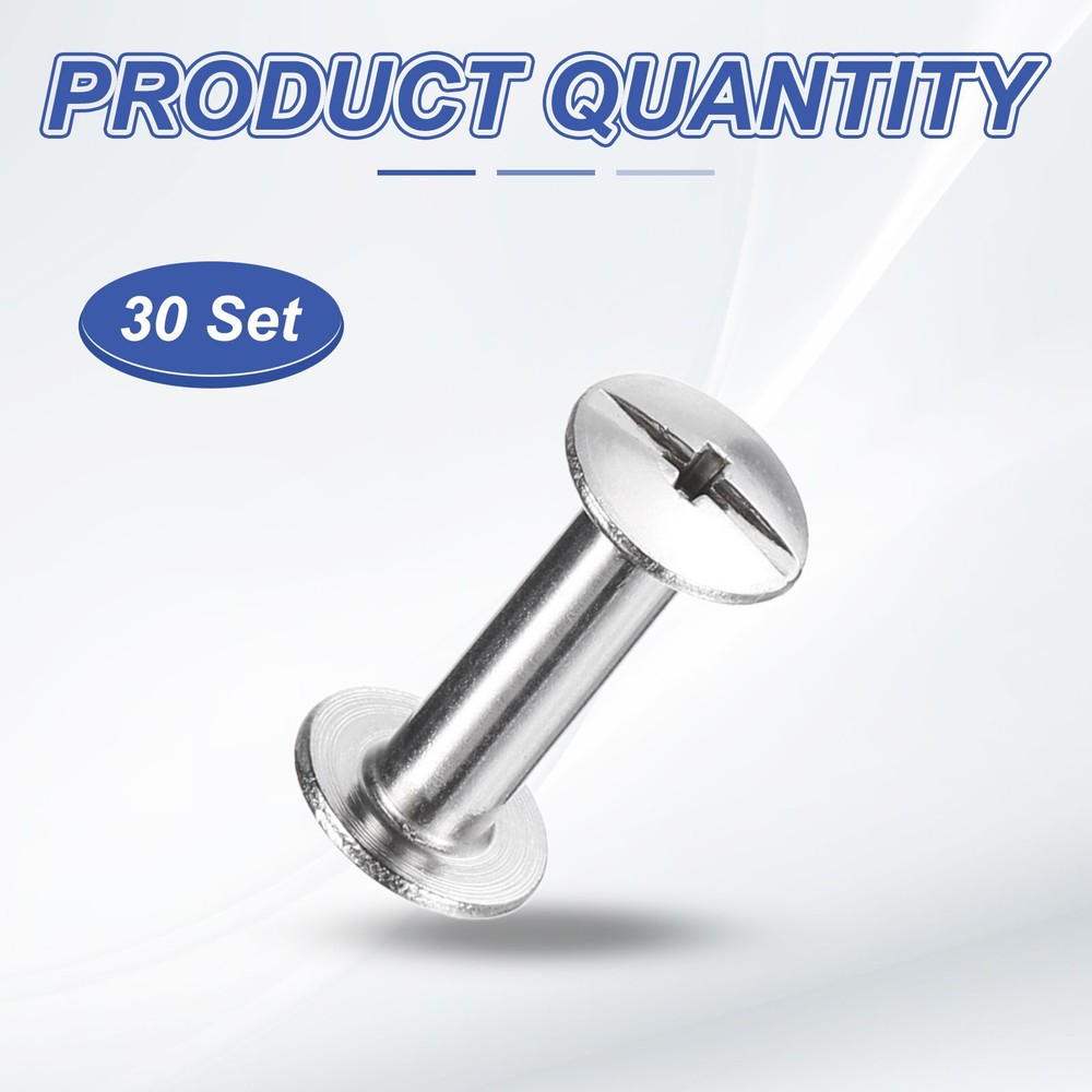 30set Phillips Chicago Screw M3x14mm Binding Post Screw, Silver