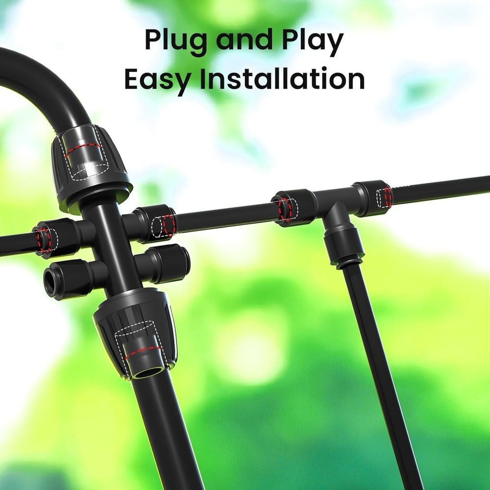 MIXC 230FT Quick-Connect Drip Irrigation System Kit, with 1/4" & 1/2" Fast