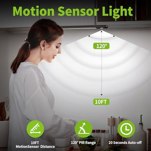 Under Cabinet Lighting, 2 Pack Motion Sensor Light Indoor, 76 LED 10inch-2pack