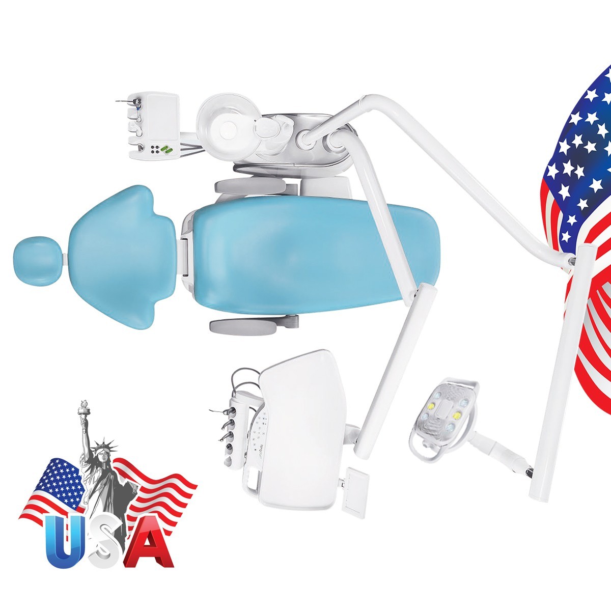 Dental Unit Chair DC Motor Computer Controlled PU Leather Integral Doctor Stool