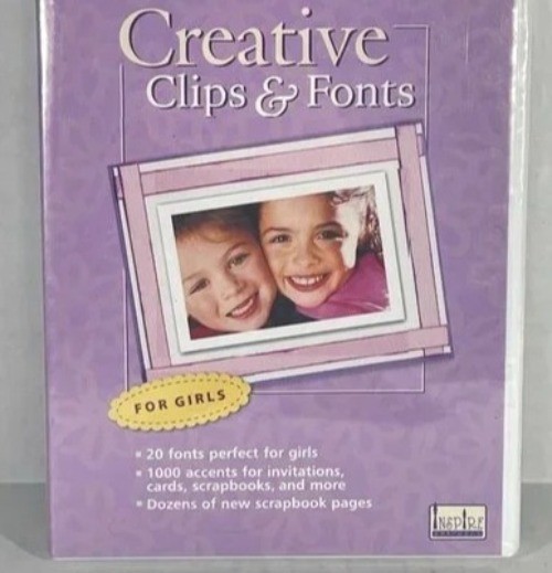 NEW Creating Keepsakes Creative Clips Fonts CD Windows Mac Scrapbooking sealed
