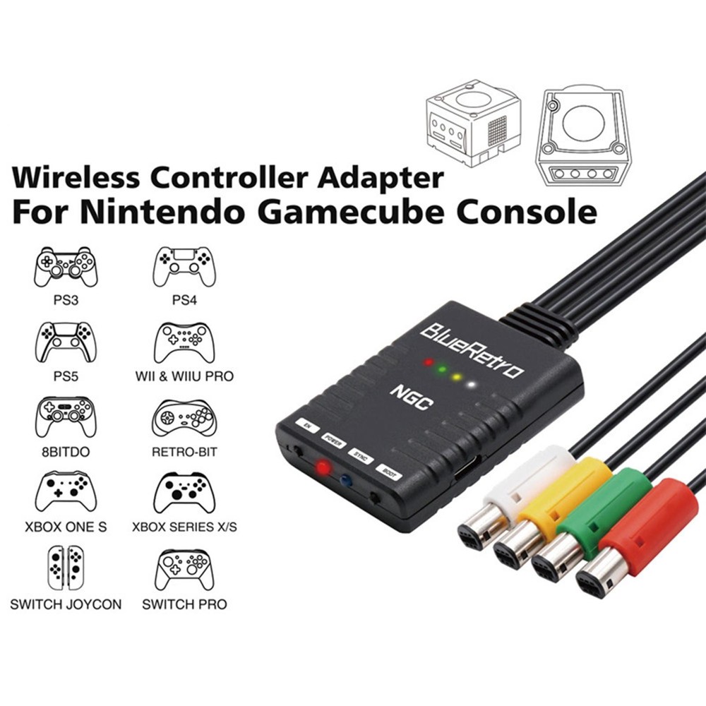 Wireless Controllers Adapter For NGC GameCube Supports 4 Bluetooth Compatible G