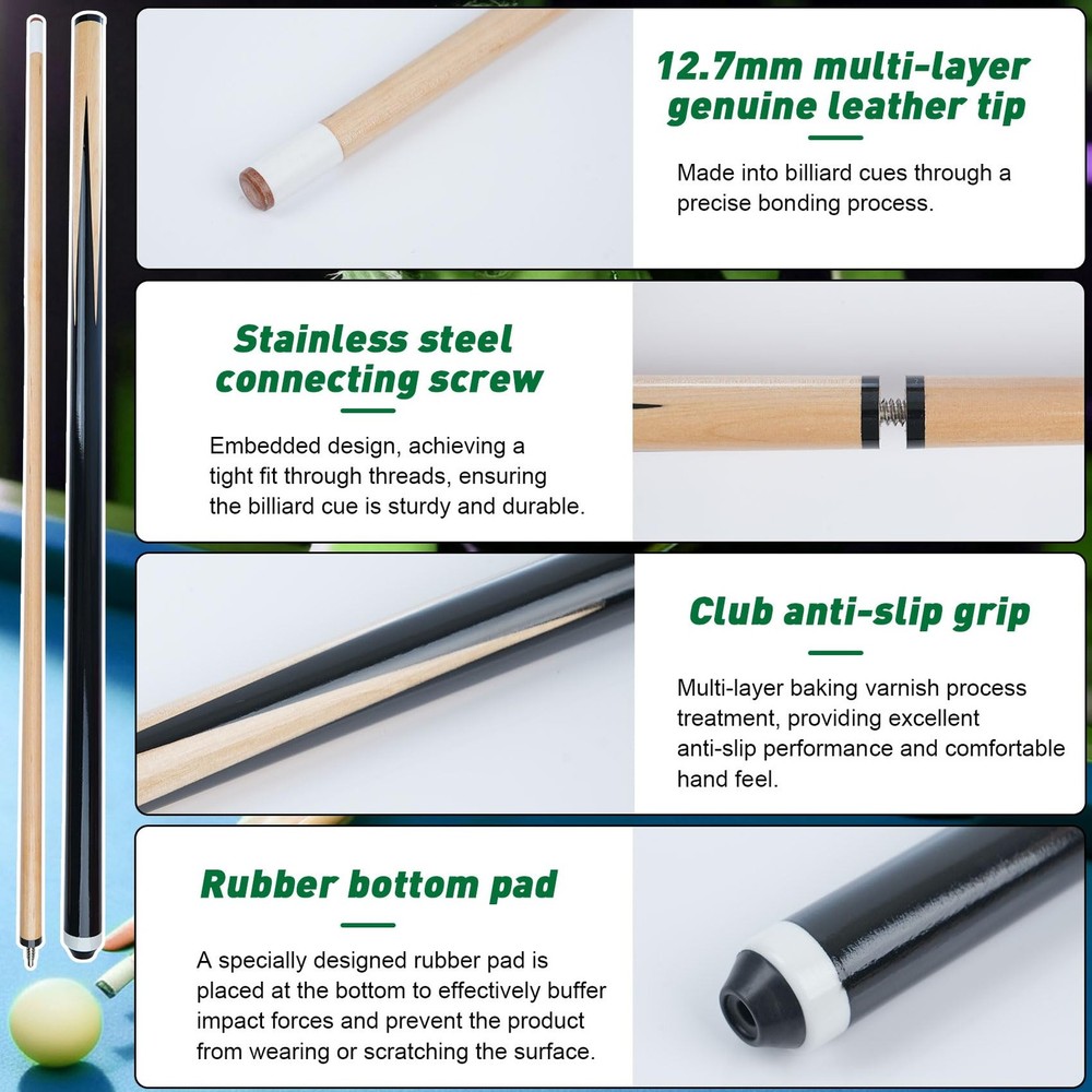 Pool Balls Set, Pool Table Accessories Kit, Complete Billiard Game Kit, Inclu...