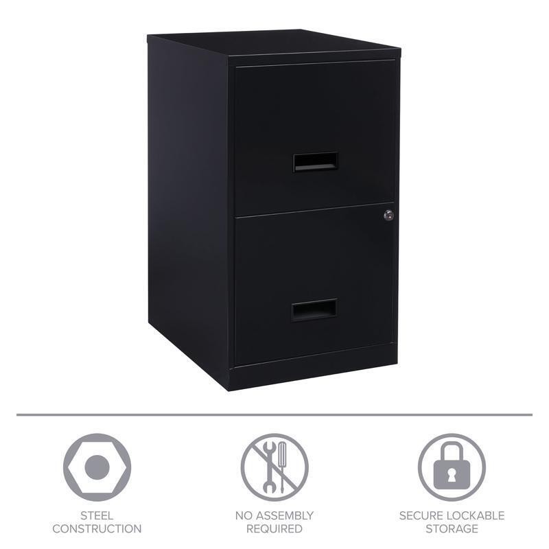 Vertical File Cabinet 2 Drawer Lockable Metal Office Storage Efficient Design US