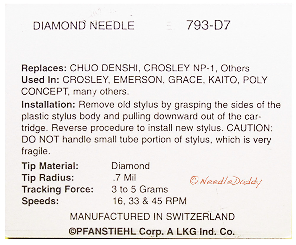 CROSLEY RADIO NP6 Replacement Needle
