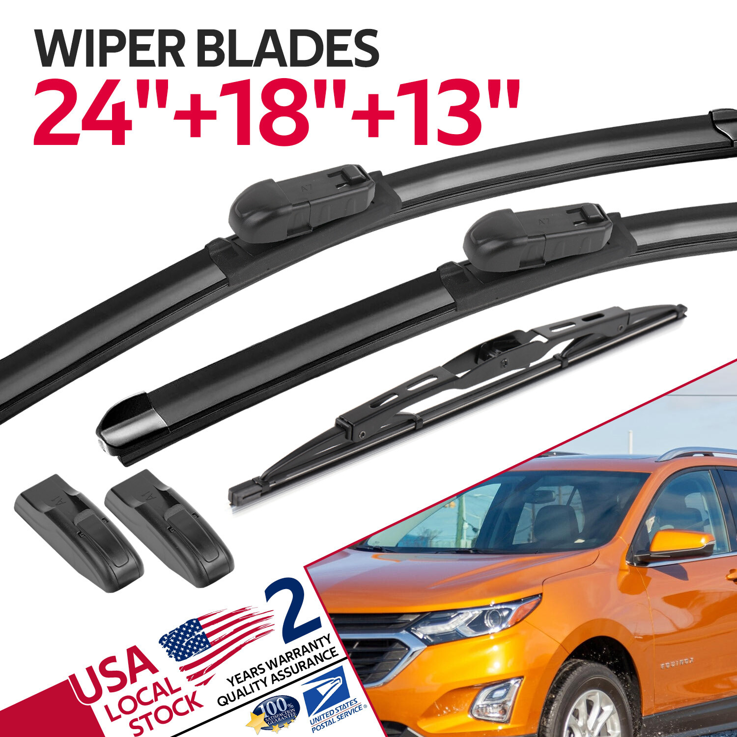 Set of 24" 18" 13" OEM Windshield Wiper Blades For Chevrolet Equinox 2012-2023