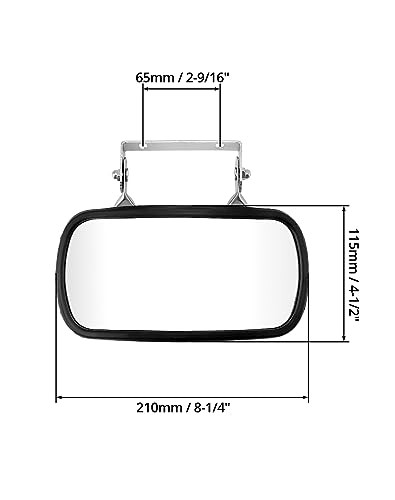 Stainless Steel Convex Mirror, Over Door Rectangular U-Bracket Rearview