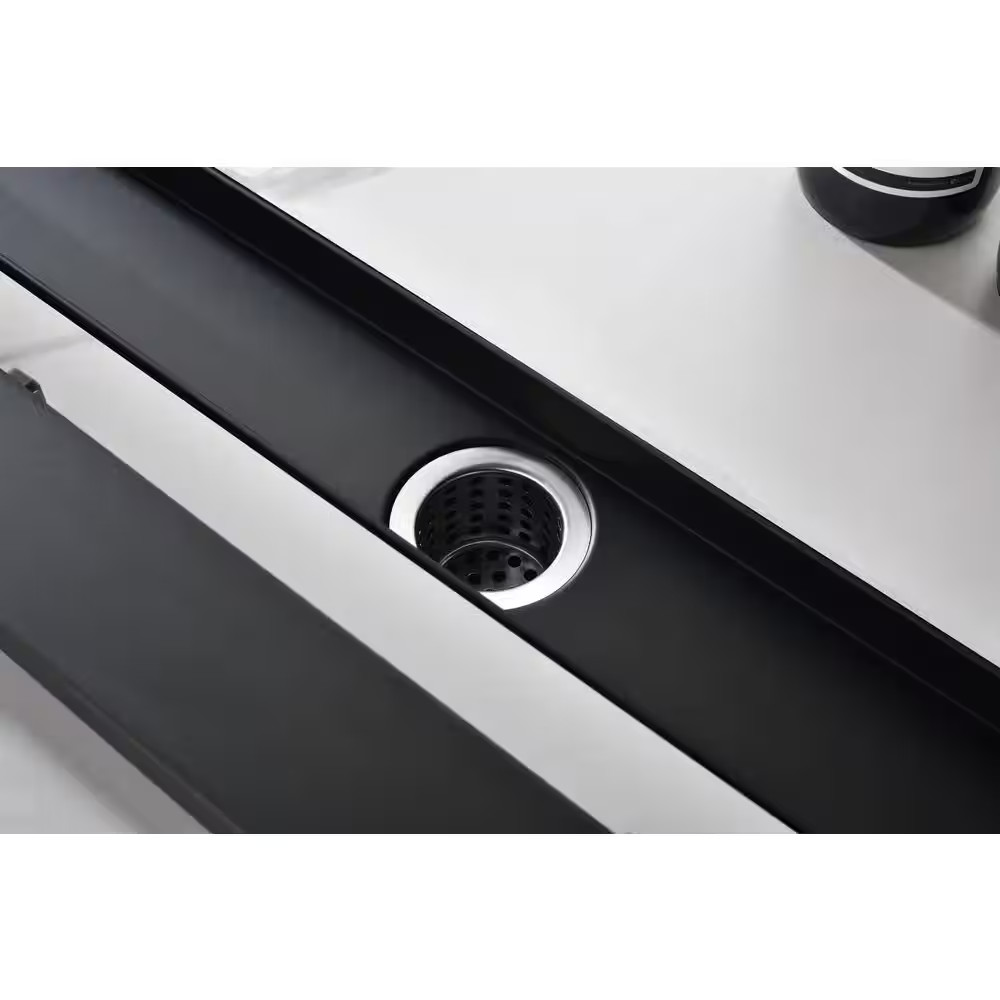 Linear Shower Drain with Removable Quadrato Pattern Grate, 304 Stainless, Includ