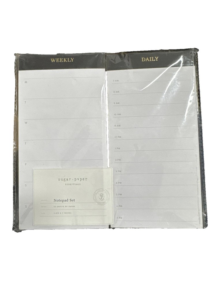 Sugar Paper Essentials 2pk Undated Weekly & Dated Daily Planning Notepad Set