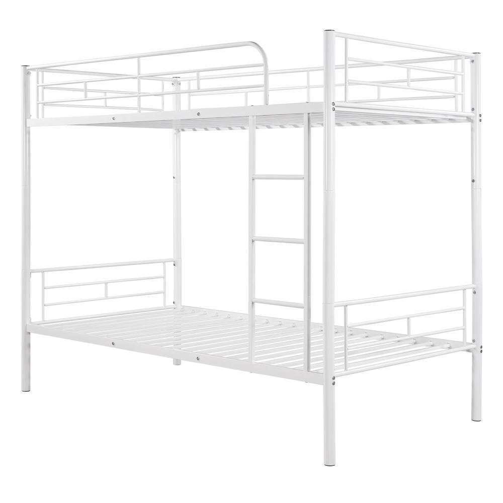 Manhattan Twin-over-Twin Bunk Bed for Save Space or Split Into Two Beds White