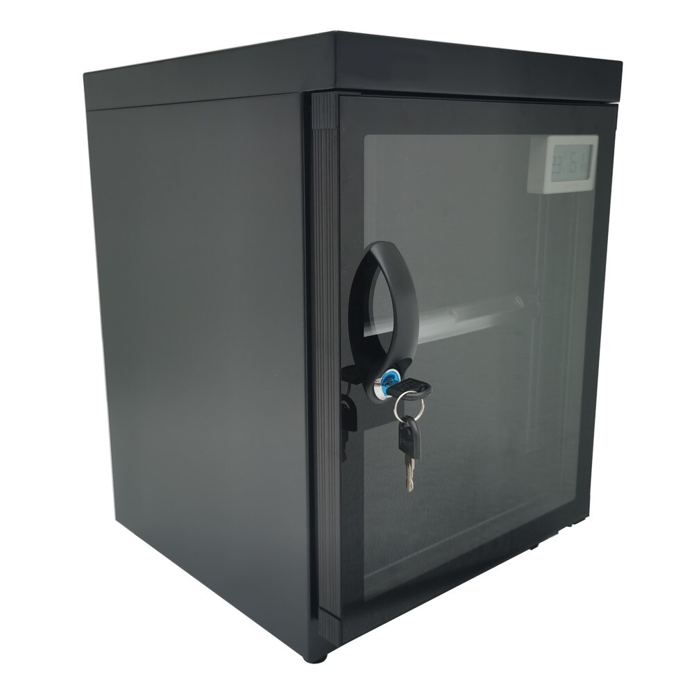 30L Digital Display Camera Dehumidify Storage Cabinet with Lock & Keys Two Layer