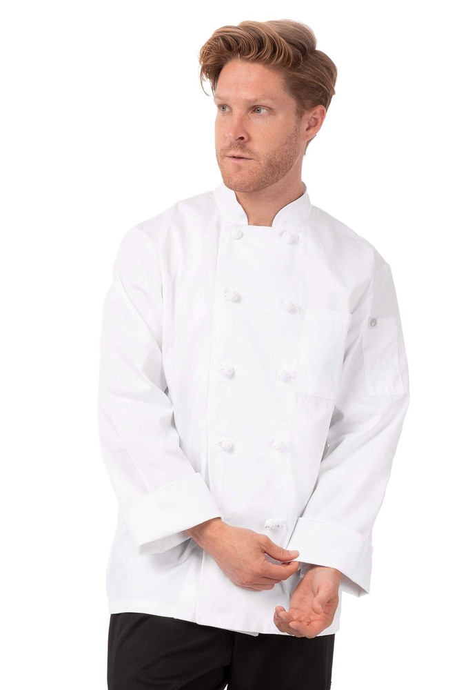 Men's Bordeaux Chef Coat White X-Large