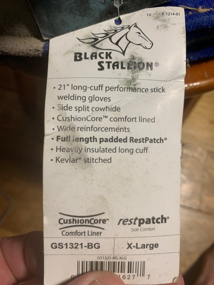 Revco Padded Long-Cuff Split Cowhide Stick 21" Welding Gloves