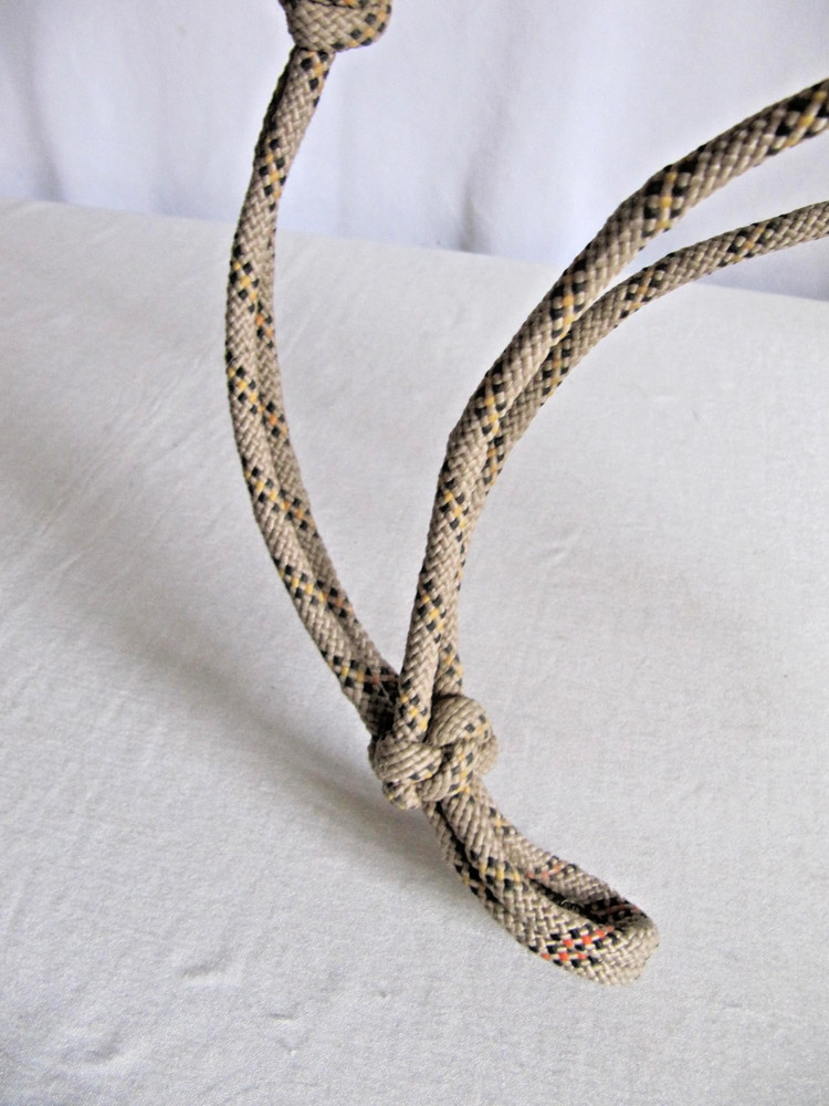 KNOT ROPE HALTER Tan with Blk & Orange