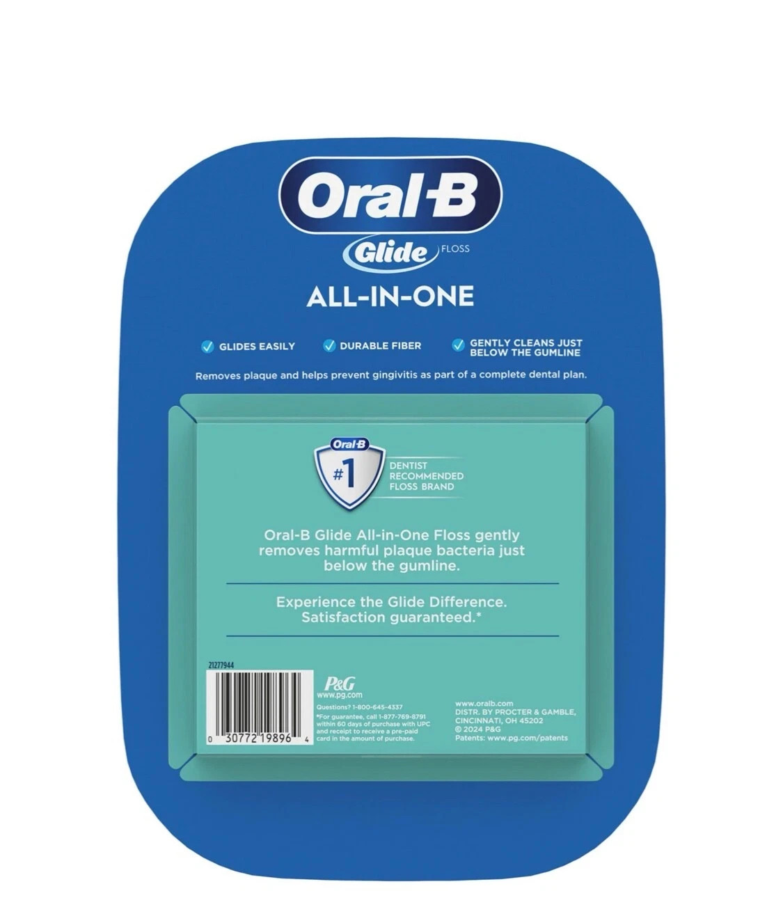 Oral-B Glide All-In-One Mint Flavor Dental Floss, 44 m, 6 pk.(288.7 Yards)