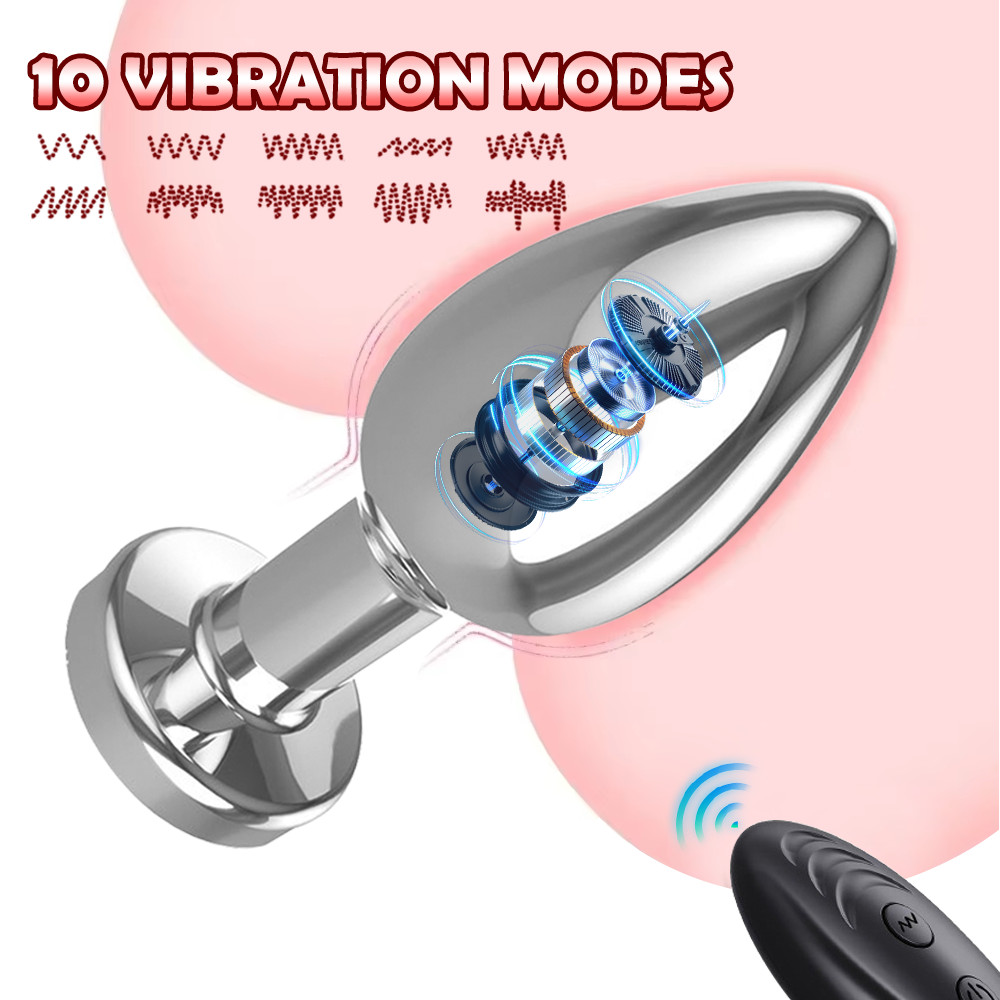 Remote Control Anal Plug Vibrator, 10 Modes Vibrating Butt Plug, Small Butt Plug