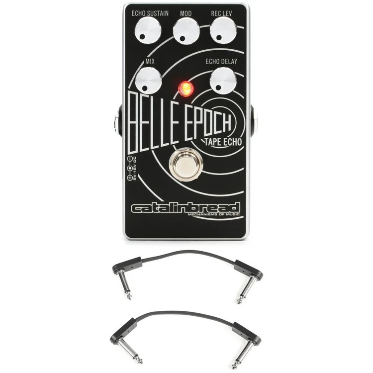Catalinbread Belle Epoch Tape Echo Pedal with EBS Patch Cables - Silver