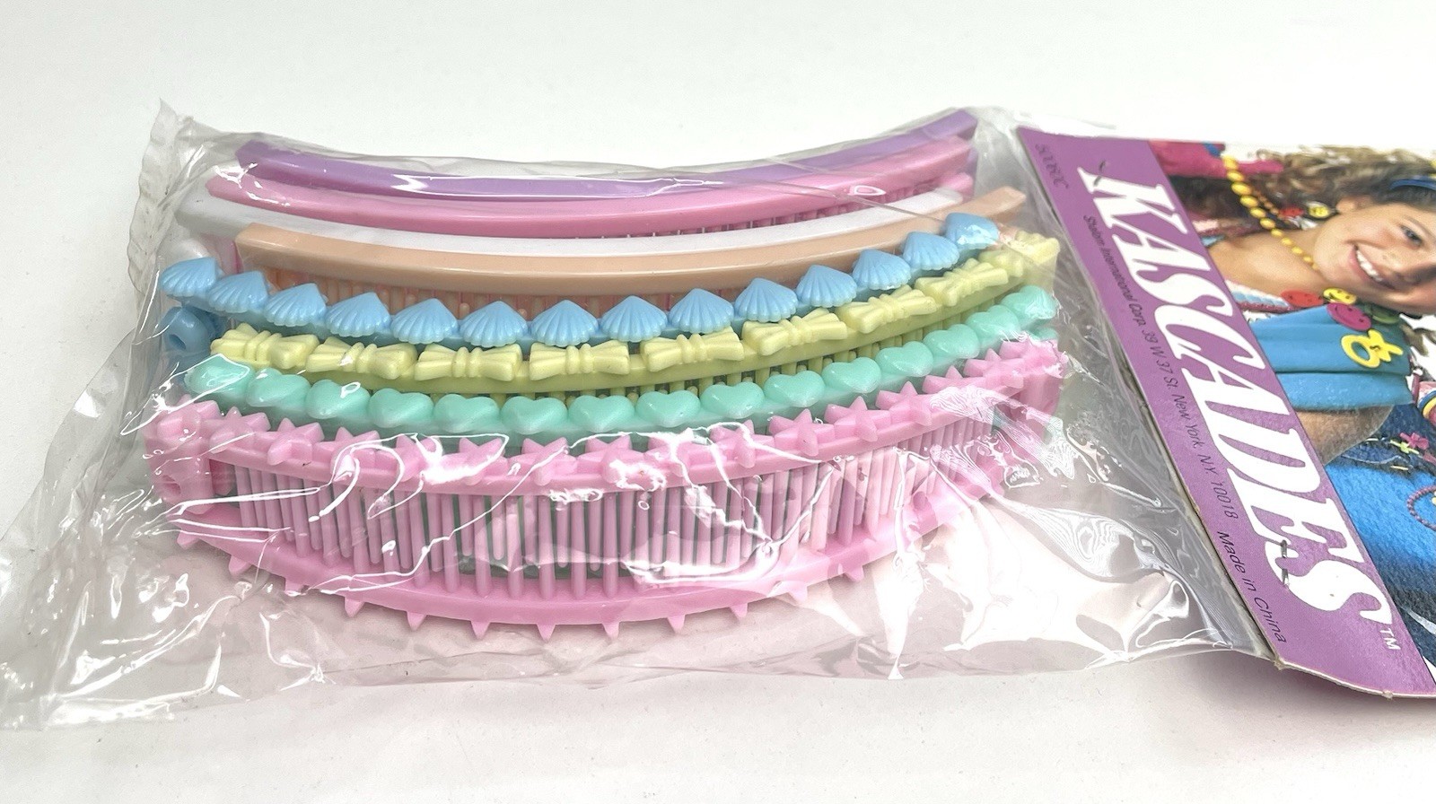 Vintage 80s KASCADES Banana Hair Clip Retro 8 Pack NEW