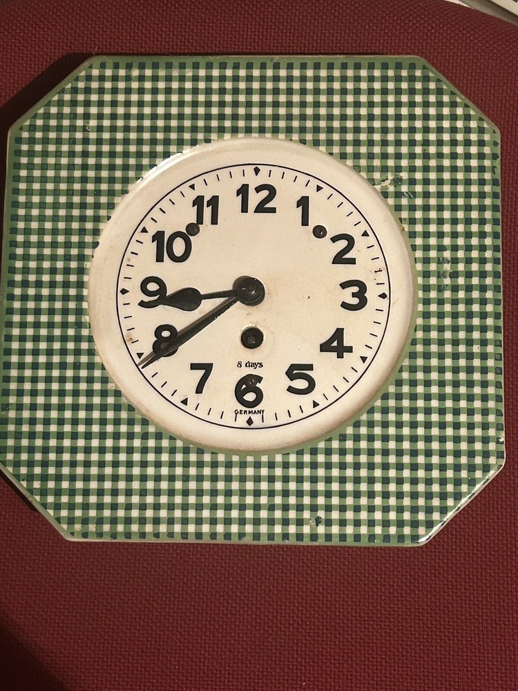Wall Clock Antique 1920’s Germany Ceramic 8 Days!!