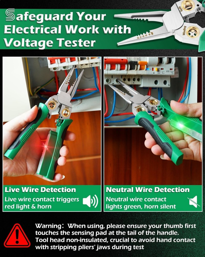8 In 1 Wire Stripper Twister Cutting, Pulling Wires, Cable Scissors, Voltage