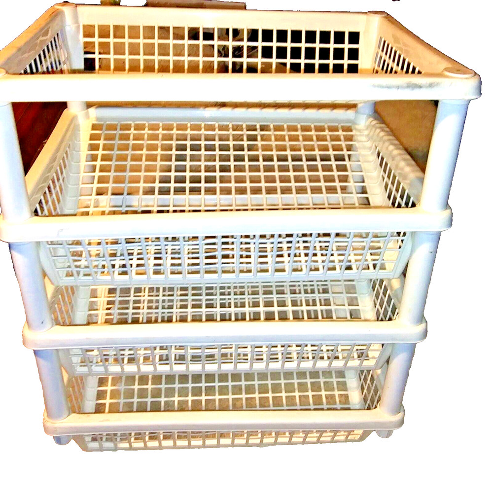 4-Tier Fruit Vegetable Basket Rack Stand Kitchen Bathroom Storage Shelf Plastic